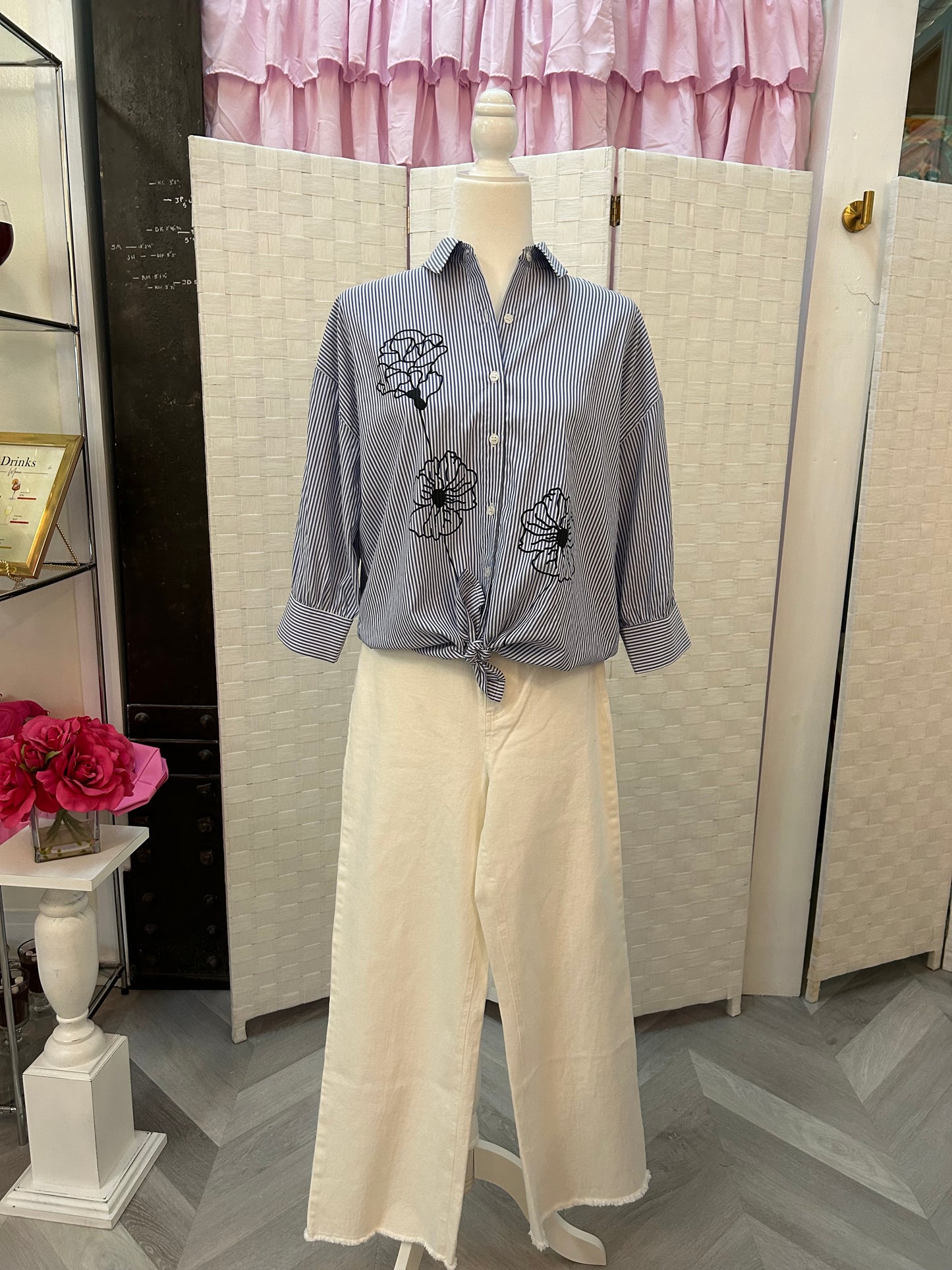 Stripped Blue Design Blouse
