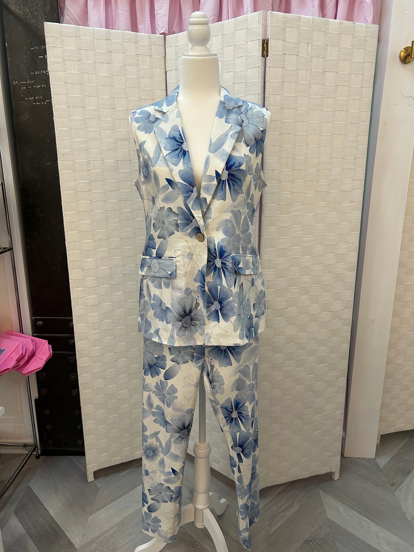 Blue Pattern Pants