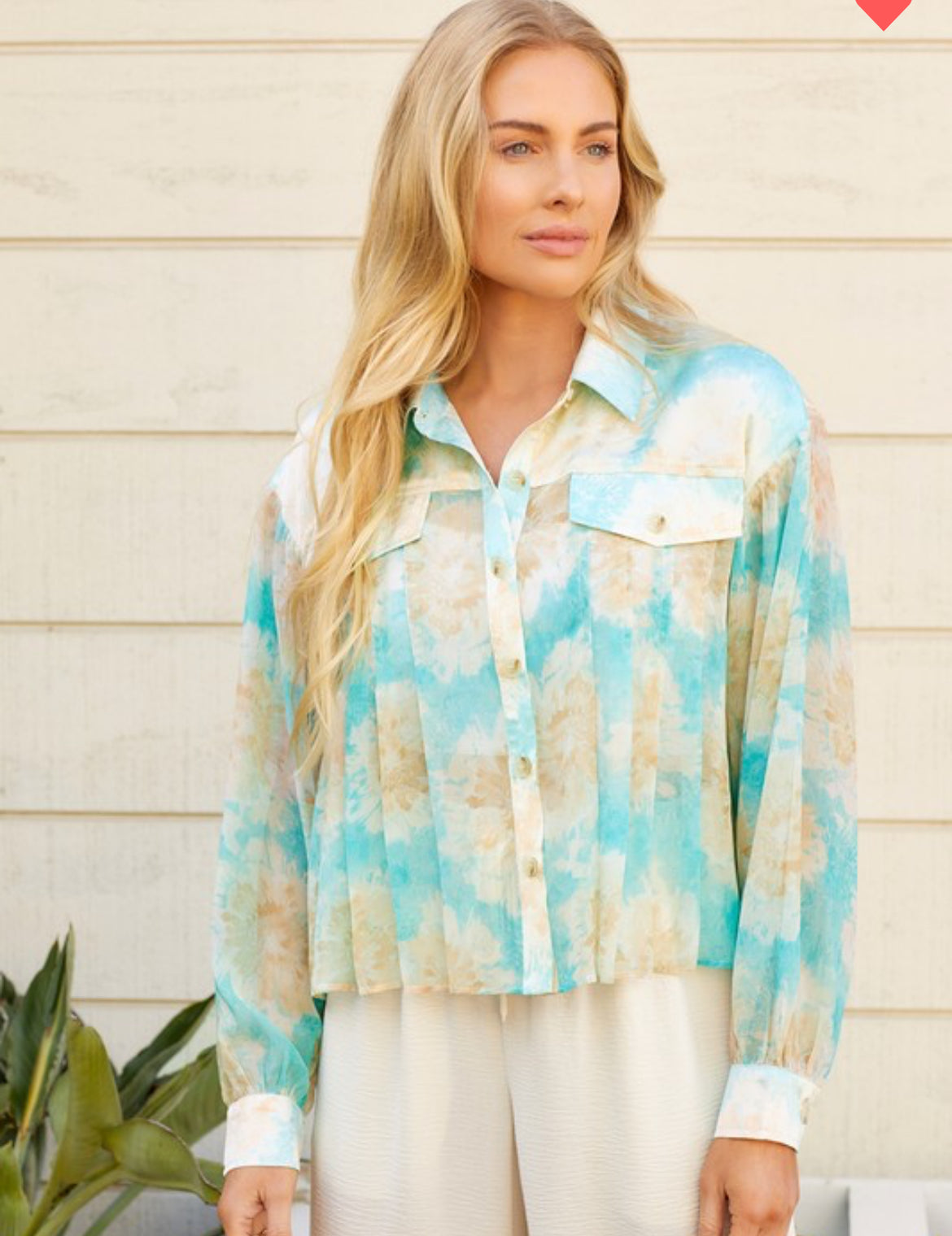 Water Color Pleated Shirt
