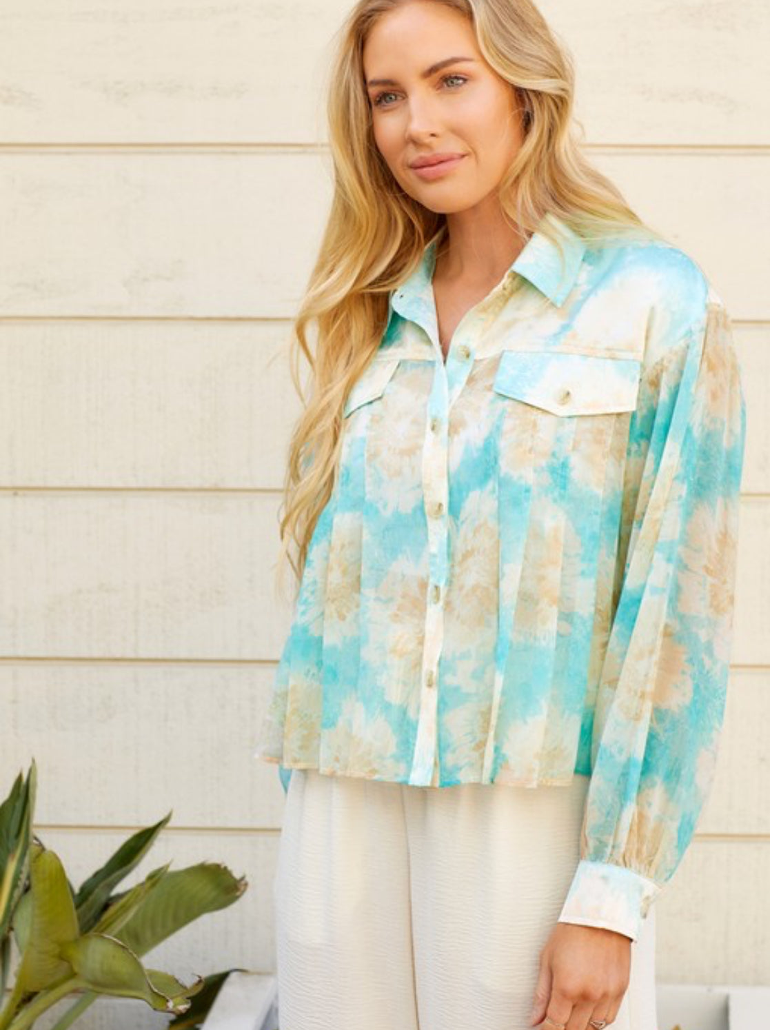 Water Color Pleated Shirt