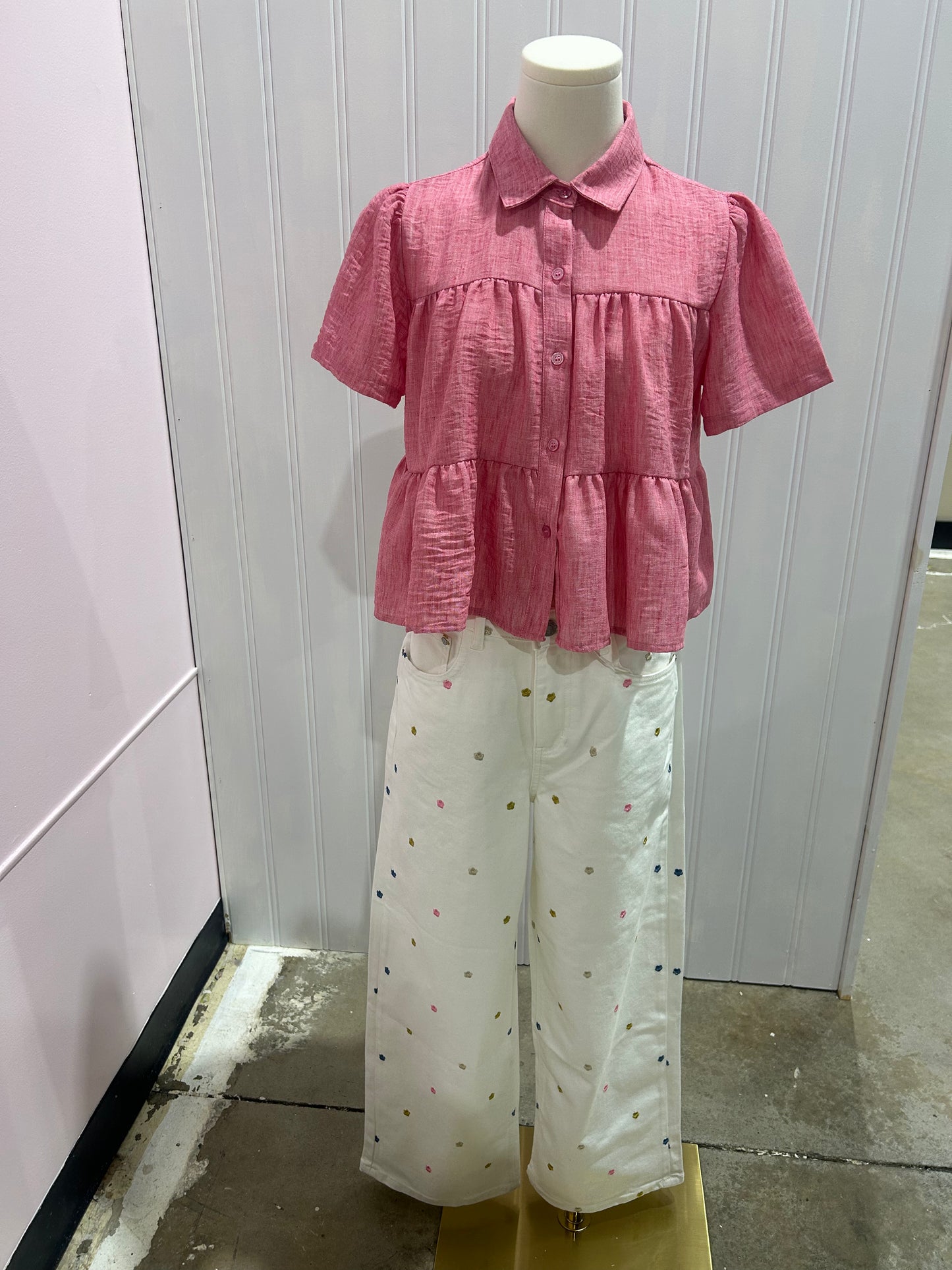 White Flower Denim
