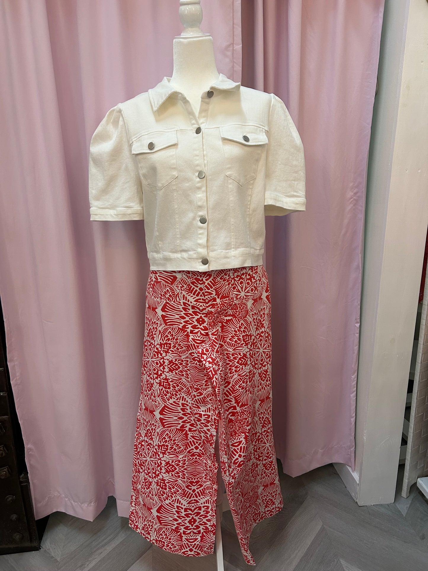Red Pattern Denim