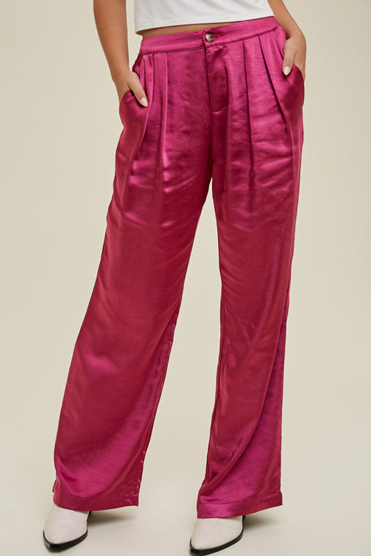 Pink Satin Pants