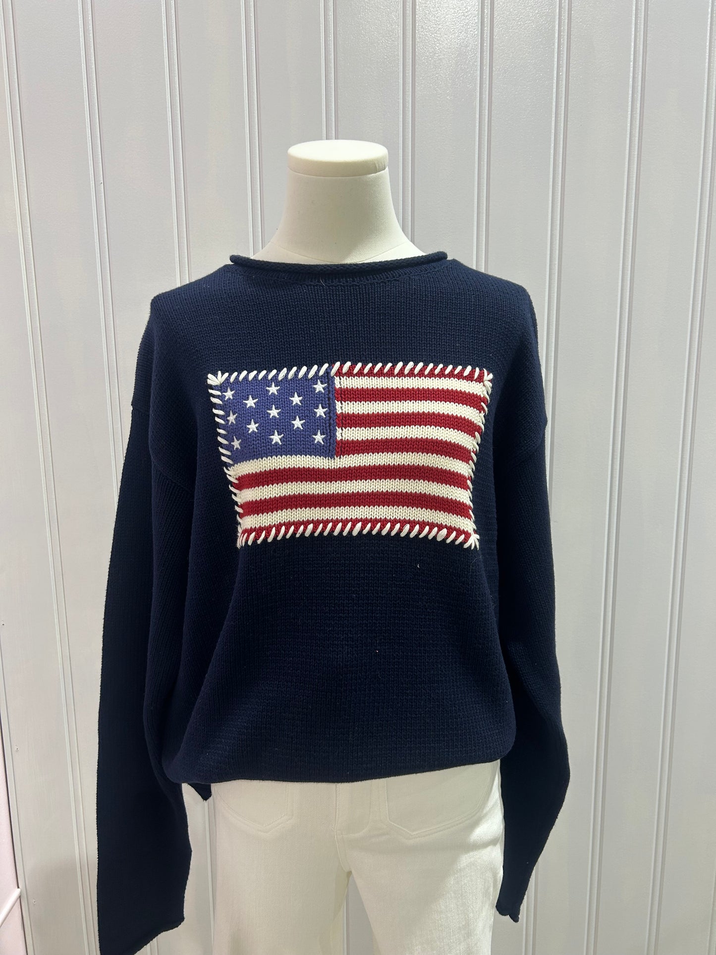 Blue American Flag Sweater