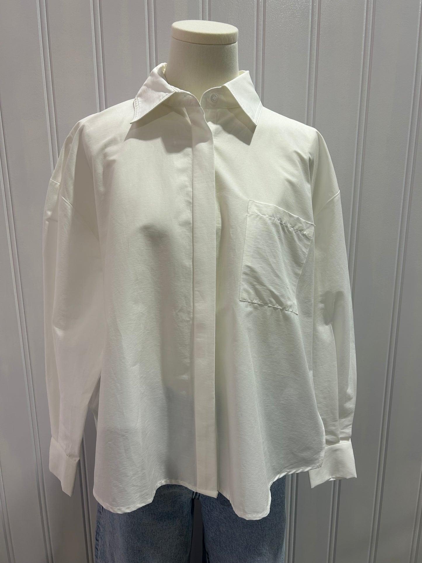 White Pleated Blouse