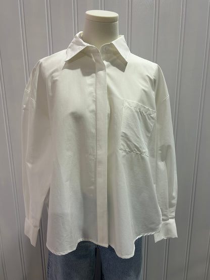 White Pleated Blouse