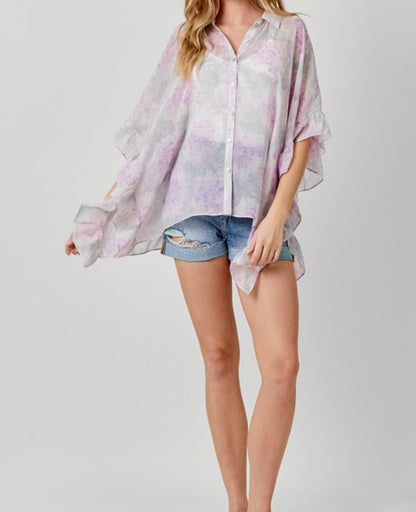 Purple Ruffle Blouse