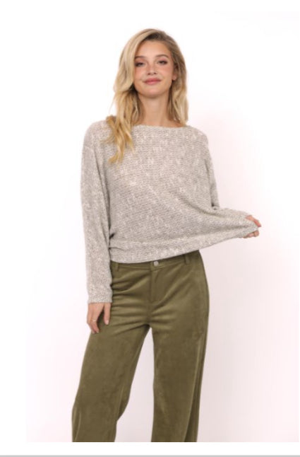 Della Olive Knit Top