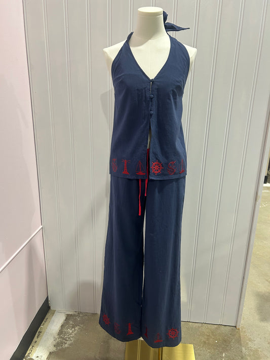 Navy Blue Nautical Pants