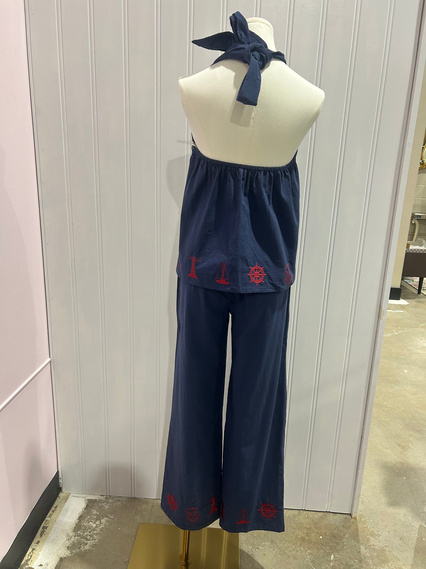 Navy Blue Nautical Halter