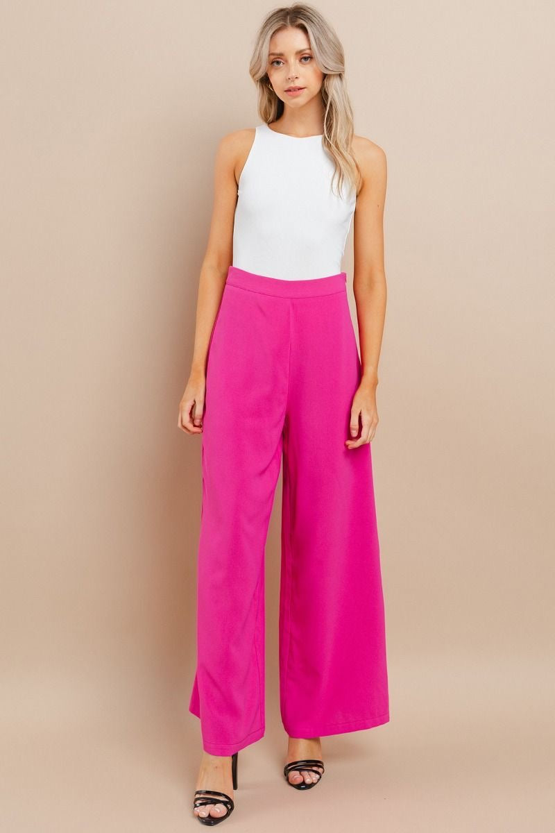 Magenta wide leg pants