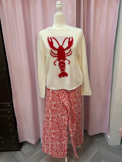 Red Pattern Denim