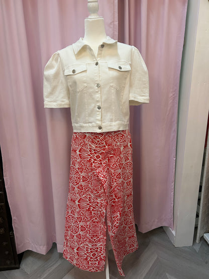 Red Pattern Denim