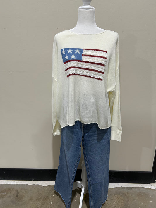 American Flag Sweater