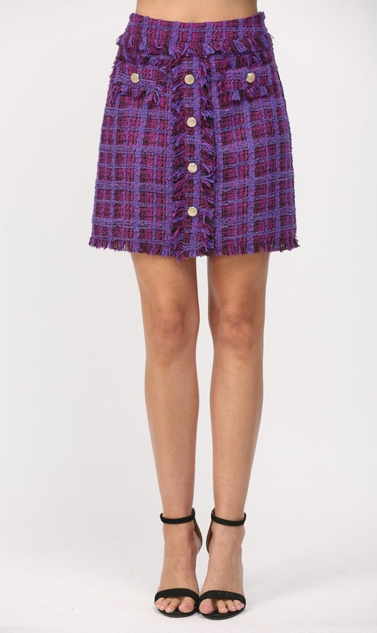 Purple Tweed Skirt